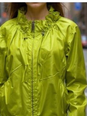 DKNYC Lime Green Hooded Bomber Jacket